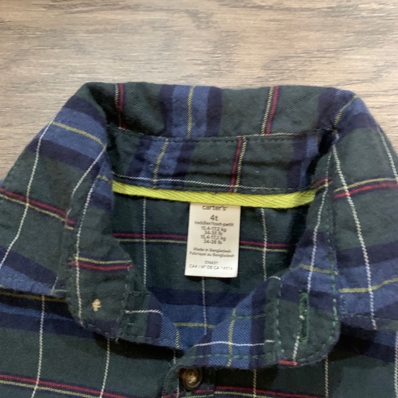 Forest green/blue flannel shirt - Picture 2 of 2